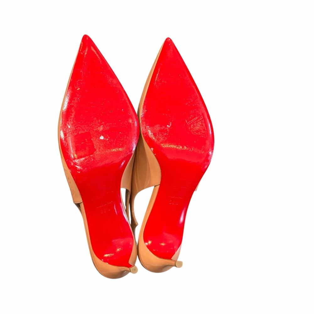 Christian Louboutin Hot Chick Sling Heel Patent Leather Blush Size 38.5 / US 8.5 - Picture 9 of 11